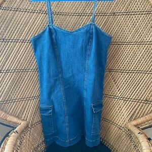 Celebrity Pink Blue Denim Dress